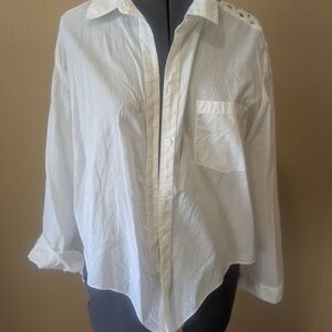 Chico's White Casual Button Down Shirt